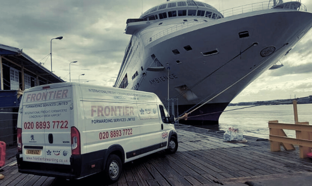 Frontier Forwardng vehicle making a keyside delivery